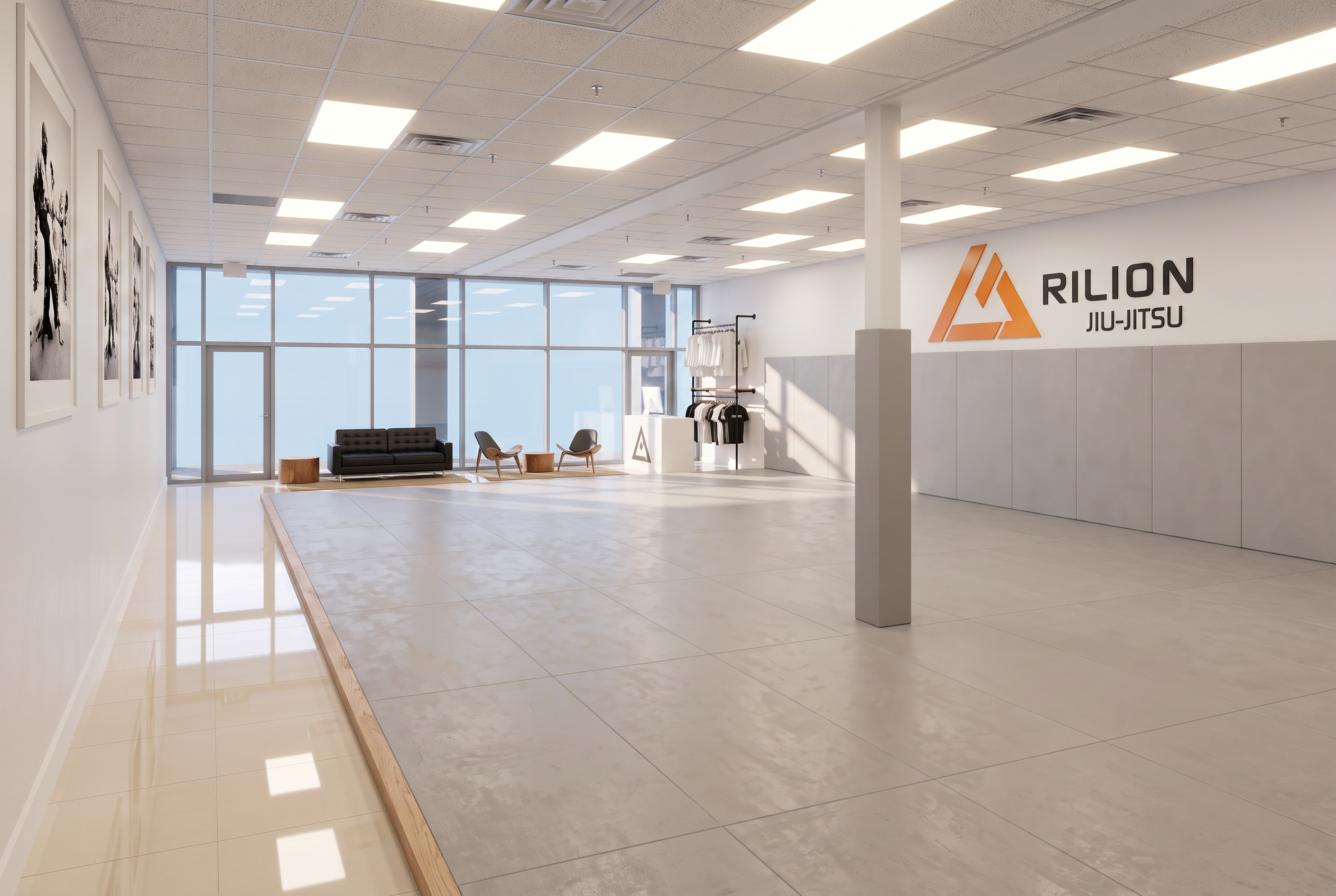 Open training floor of the new Rilion Gracie Jiu-Jitsu Doral academy
